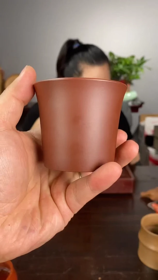 茶杯紫砂紫朱泥杯子