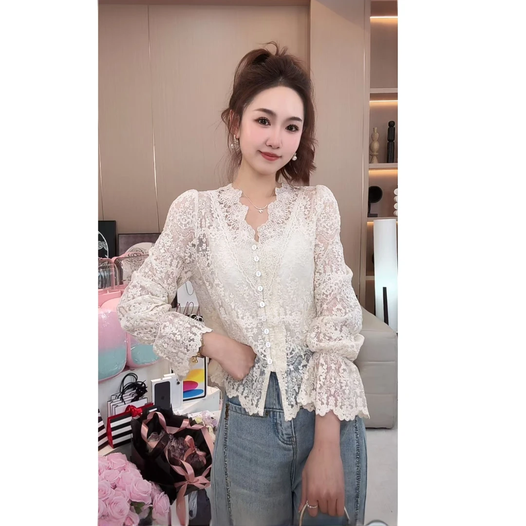 【繁花似锦】丸子璐春季新款时尚百搭蕾丝衫预WZLC5LSS0284A