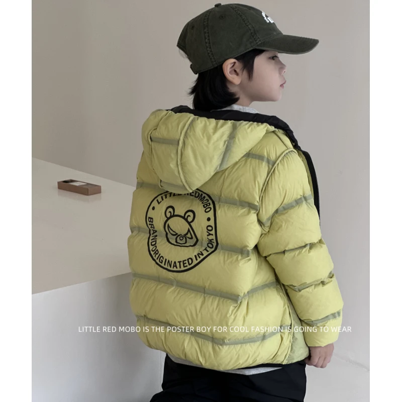 【现现】童装亲子装中大儿童男双面穿白鸭羽绒服2025冬季MMY841327