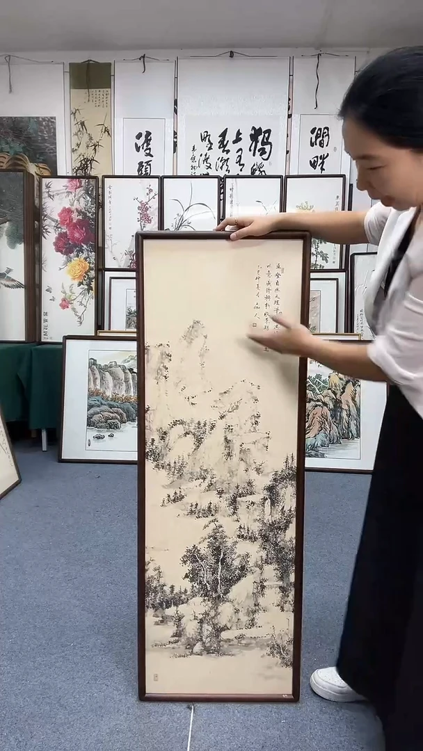 国画42*122实木画框京东包邮手绘