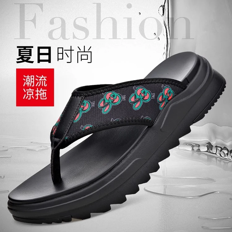 吉伦略索人字拖鞋男款夏季沙滩鞋厚底增高防滑罗马凉鞋夹脚凉拖潮