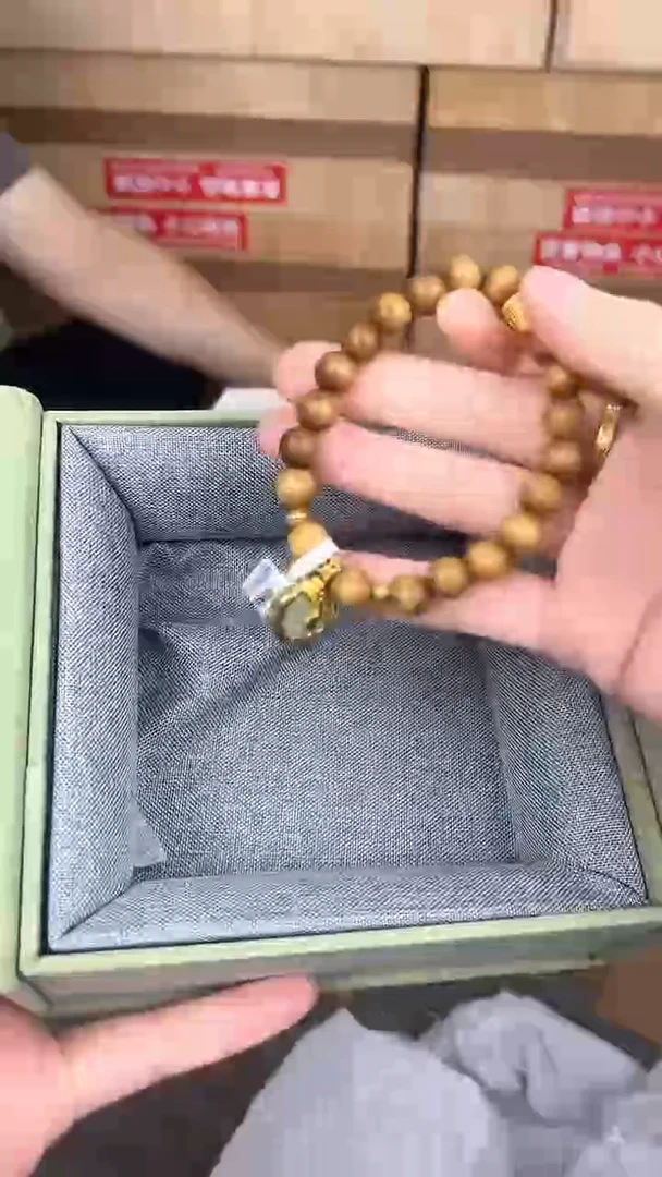 品茗文玩阁檀木金锁链接@@YS941