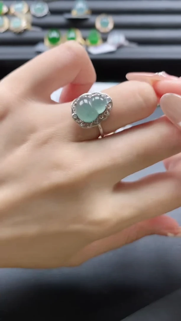 【闪购商品】翡翠戒指银S925镶嵌5151