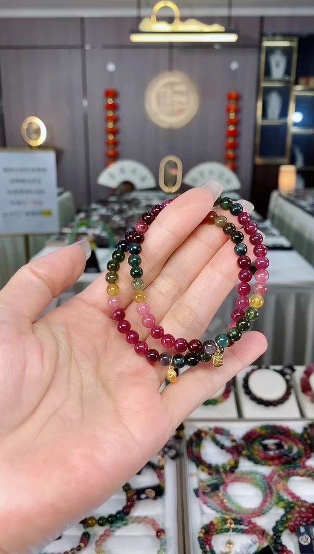 老矿碧玺单圈手串5mm+未镶嵌碧玺多样性发一条hon