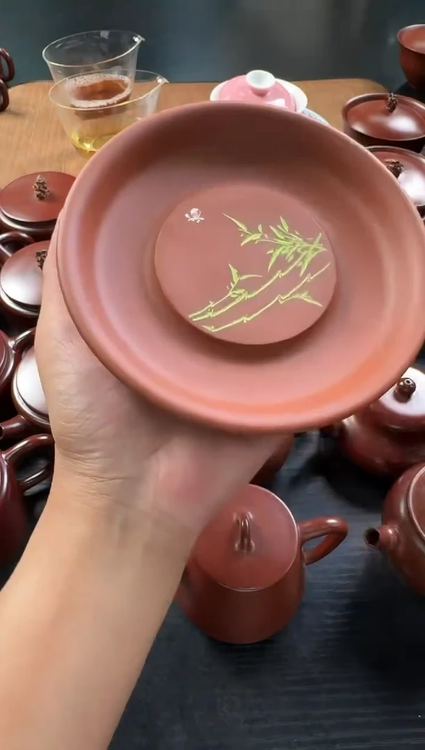 竹节刻绘壶承-----------