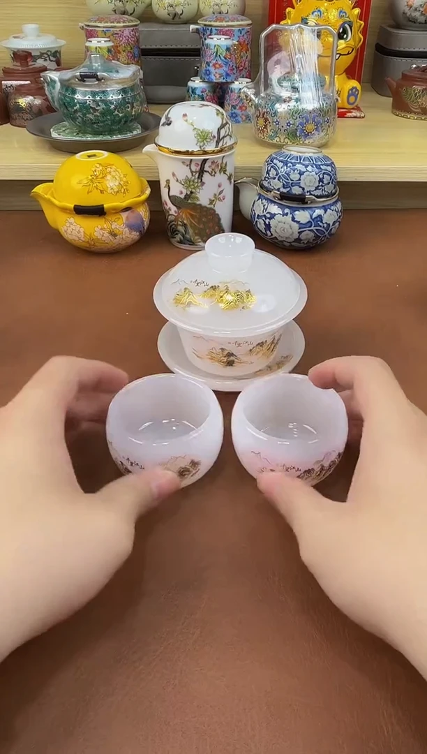 陶瓷茶具摆件旅行套组