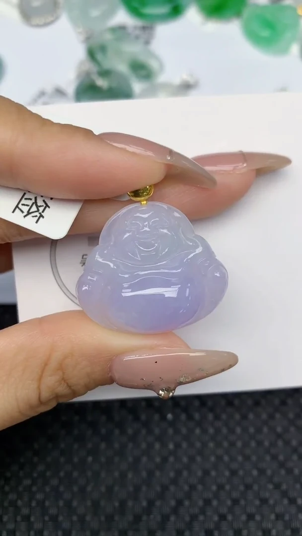 颈饰18K金镶嵌翡翠天然缅甸翡翠a货百元以上9元证书费自理