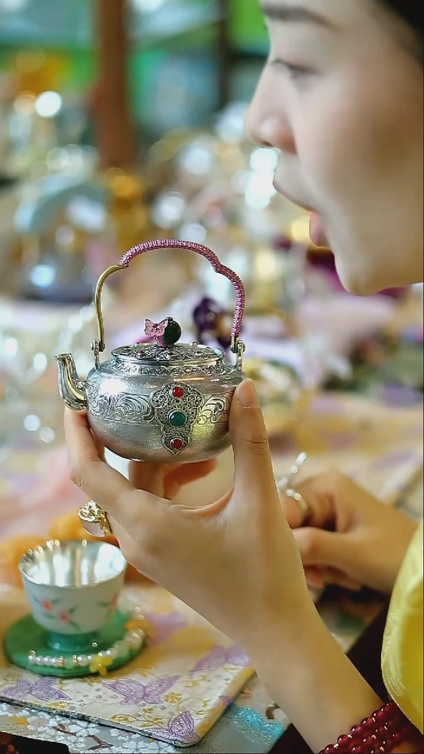 摆件山怂阿卿直播间@@大唐花舞紫色编织