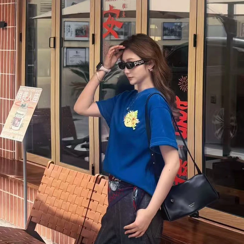 AMASS/阿玛施夏日新款纯棉针织休闲百搭显瘦短袖圆领T恤   530088