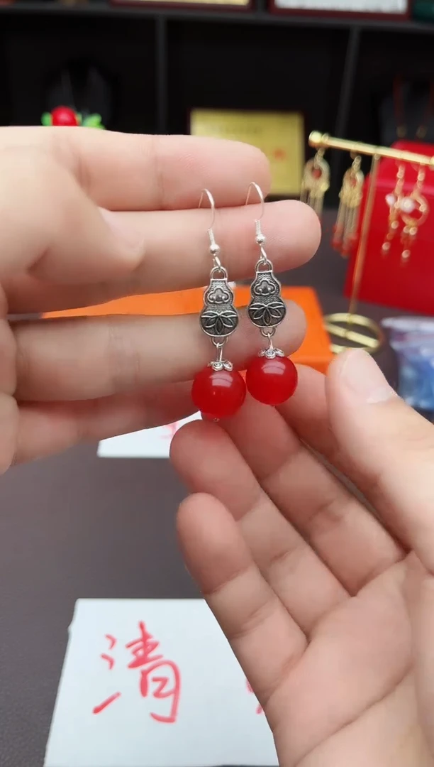 【闪购商品】玛瑙/玉髓耳钉银S925镶嵌534000