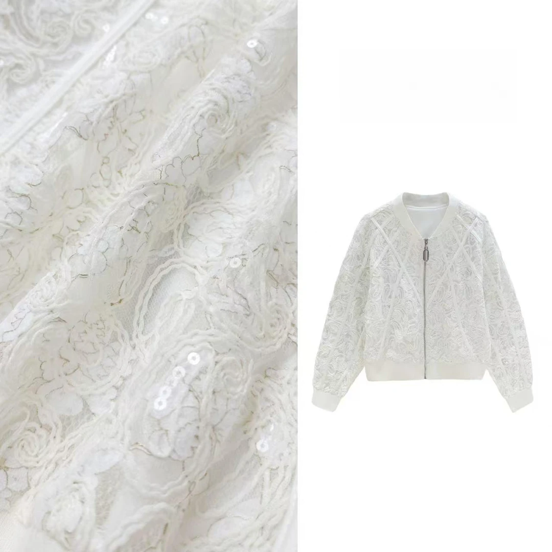【春回大地】2025春季新款时尚休闲气质蕾丝外套女装别致外穿上衣潮