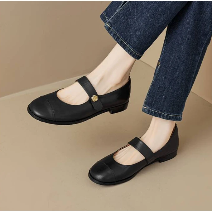 李大龙~羊皮2公分/夏季复古时尚休闲单鞋百搭女鞋233-2