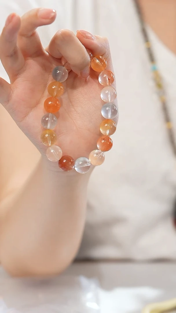 未镶嵌手链水晶彩兔毛手串12mm