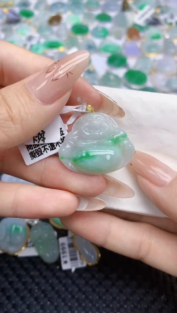 翡翠18K金镶嵌颈饰299   天然翡翠A货