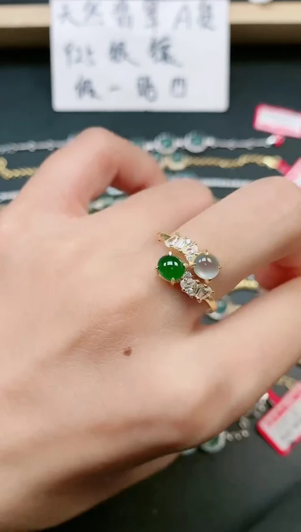 翡翠戒指银S925镶嵌11111