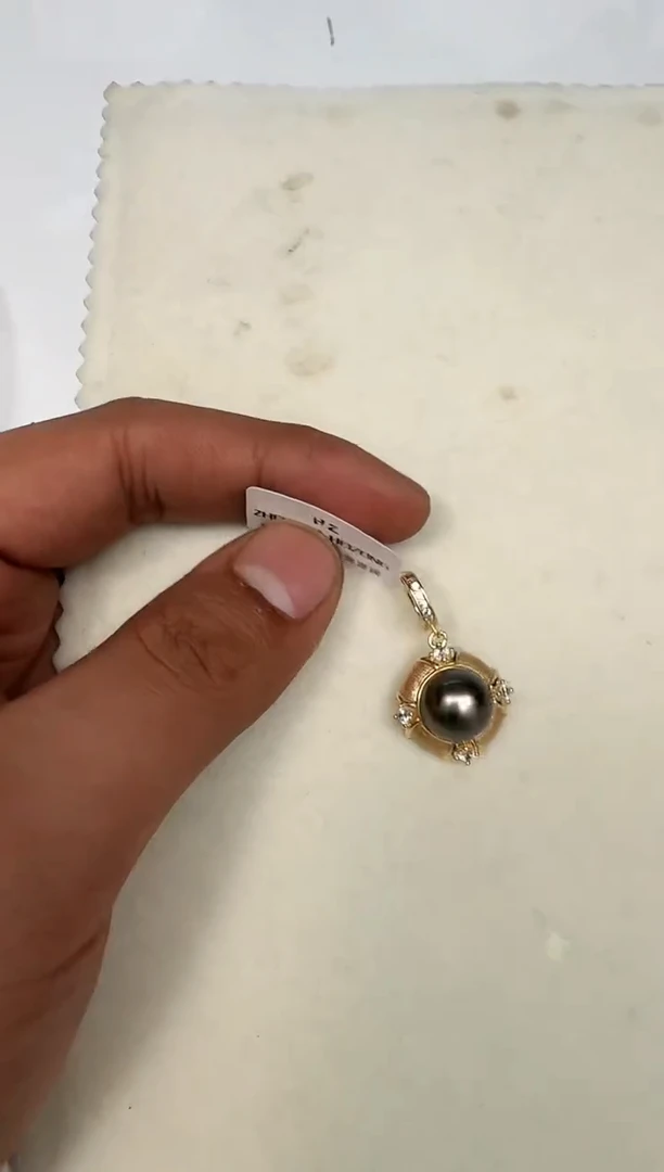 颈饰银S925镶嵌海水珍珠吊坠