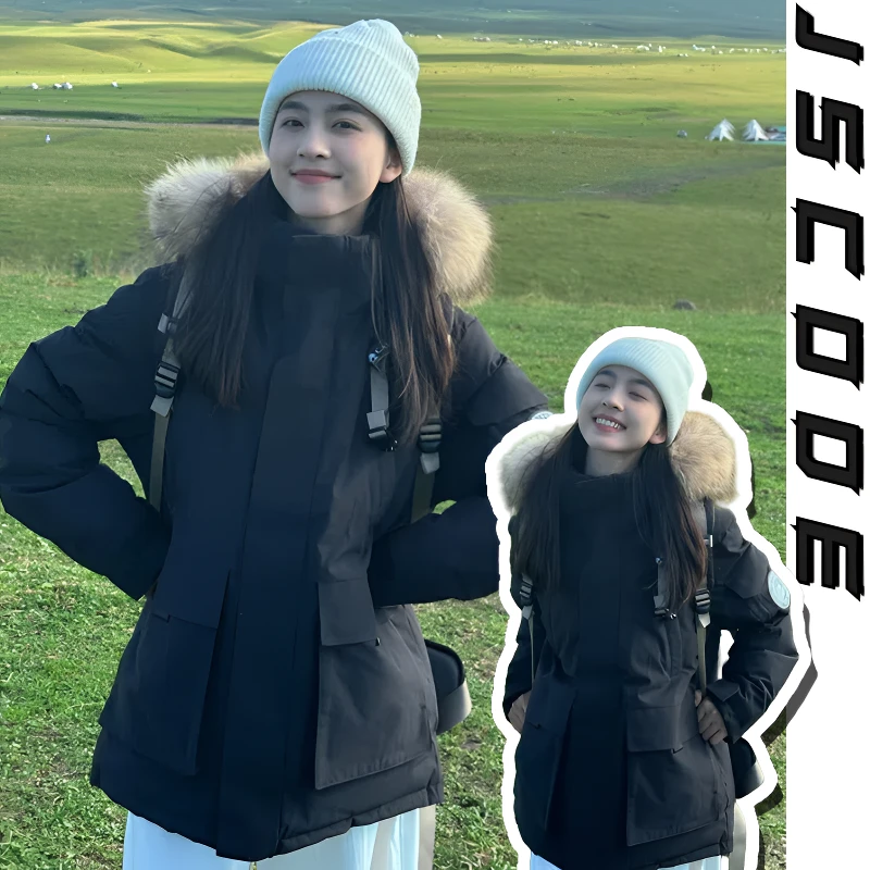 2-300斤胖mm大码女装工装派克棉服秋冬新款加厚保暖毛领显瘦棉服