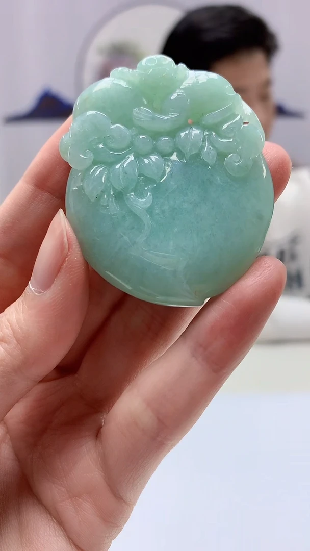 【闪购商品】定制翡翠未镶嵌4917zm-毛货挂件寿桃63