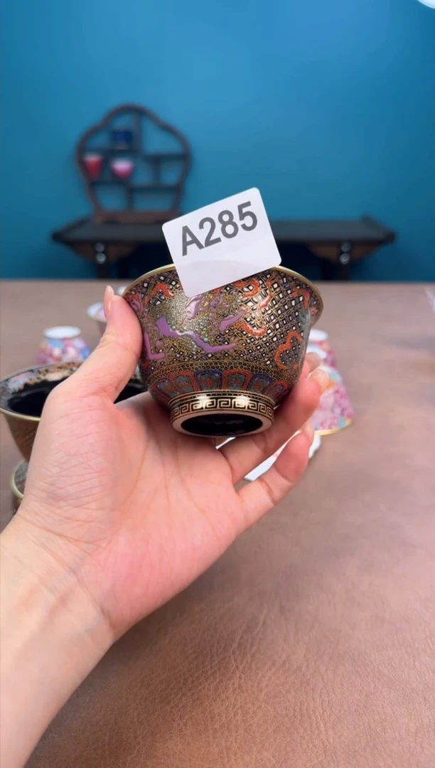 傻a285珐琅彩微瑕狮子杯杯杯！