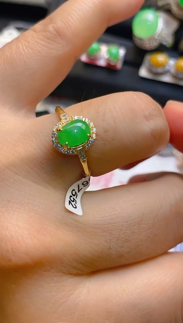 【闪购商品】翡翠耳饰银S925镶嵌天然A货翡翠1