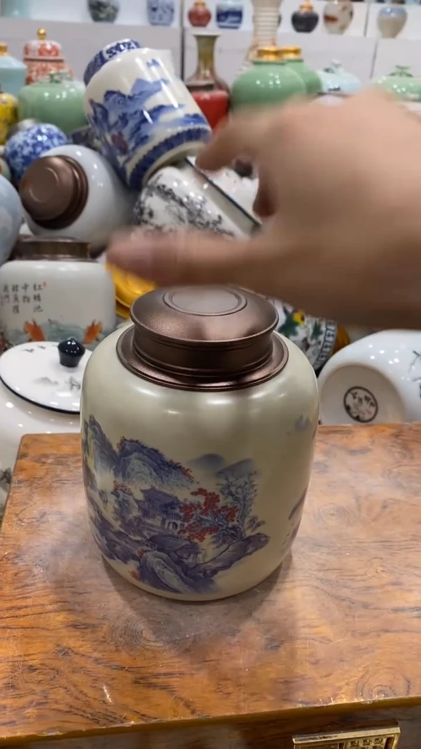 摆件陶茶叶罐密封罐储存罐