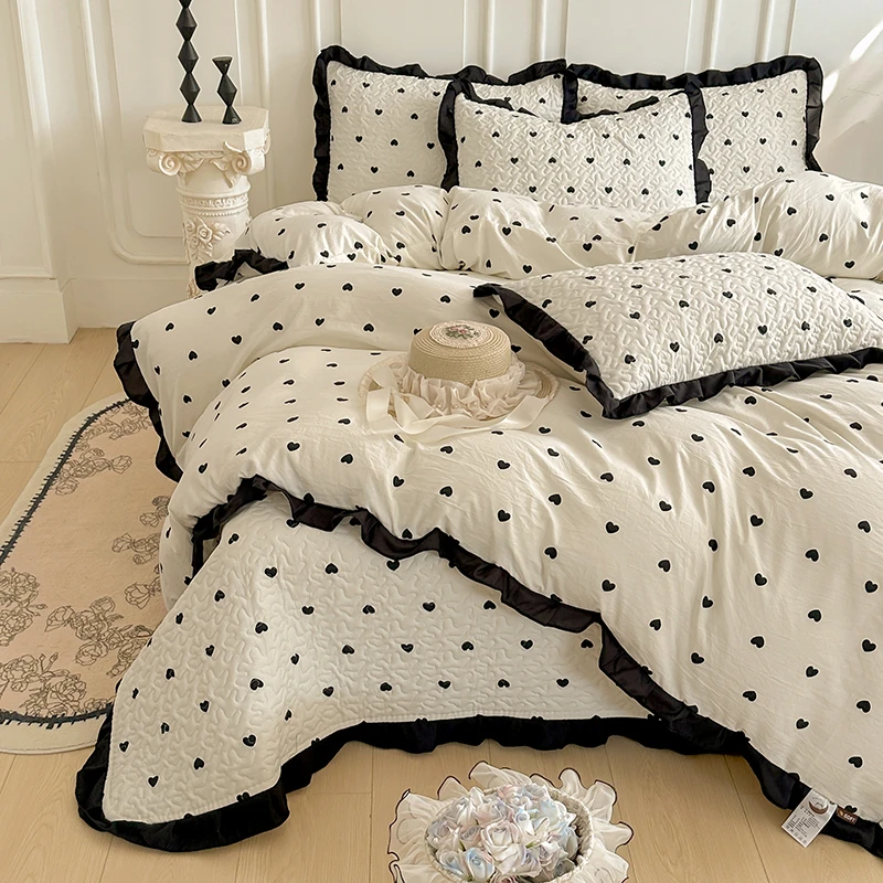 2025新款法式赫本风床盖四件套(小爱心YX）