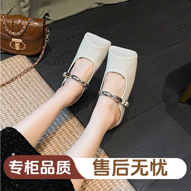 明星同款包头拖鞋女夏外穿2025新款小众宽头粗跟凉拖鞋子女玛丽珍