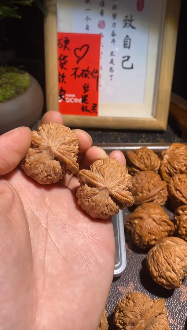 文玩核桃把件14号 39全品磨盘文玩核桃手把件