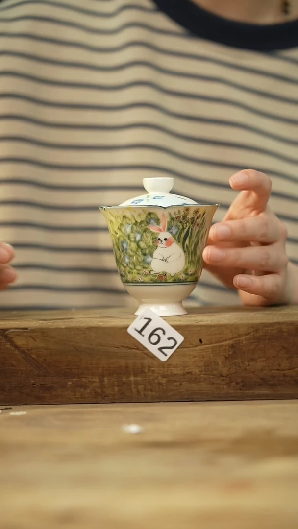 瓷片新品！设计师手绘柴窑动物系列  紫霞