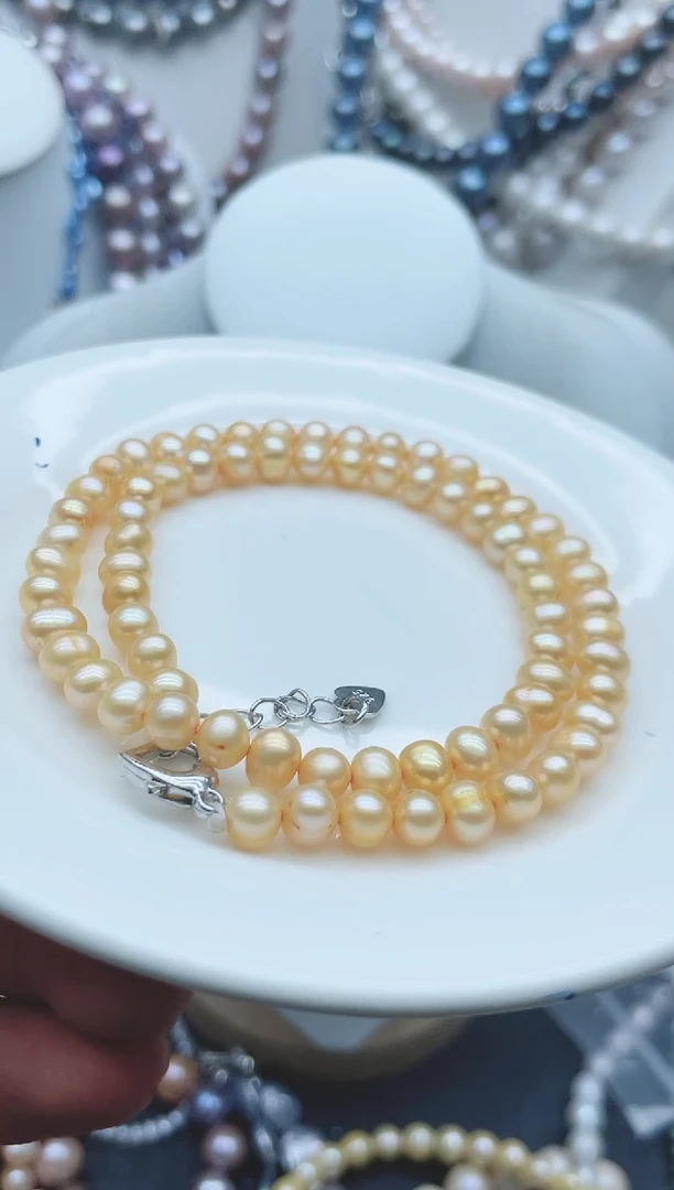 【闪购商品】淡水珍珠颈饰钛钢1