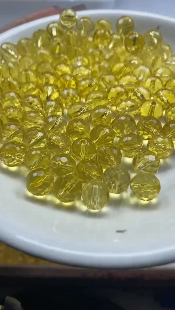 【闪购商品】水晶颈饰未镶嵌W533净体黄水切面8mm*10颗