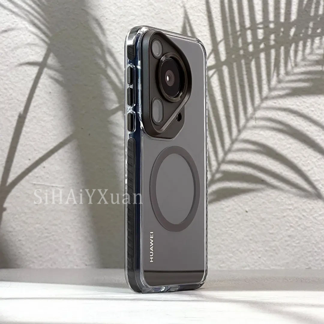 商务时尚适用华为Pura70Ultra磁吸手机壳70pro透明全包镜头膜70硬