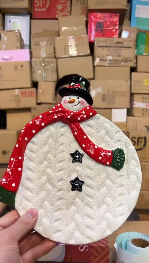 【闪购商品】杯特雷西原盒雪人盘子A