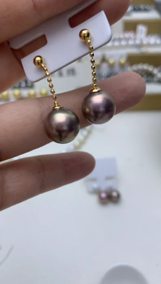 银S925镶嵌耳饰淡水珍珠w72