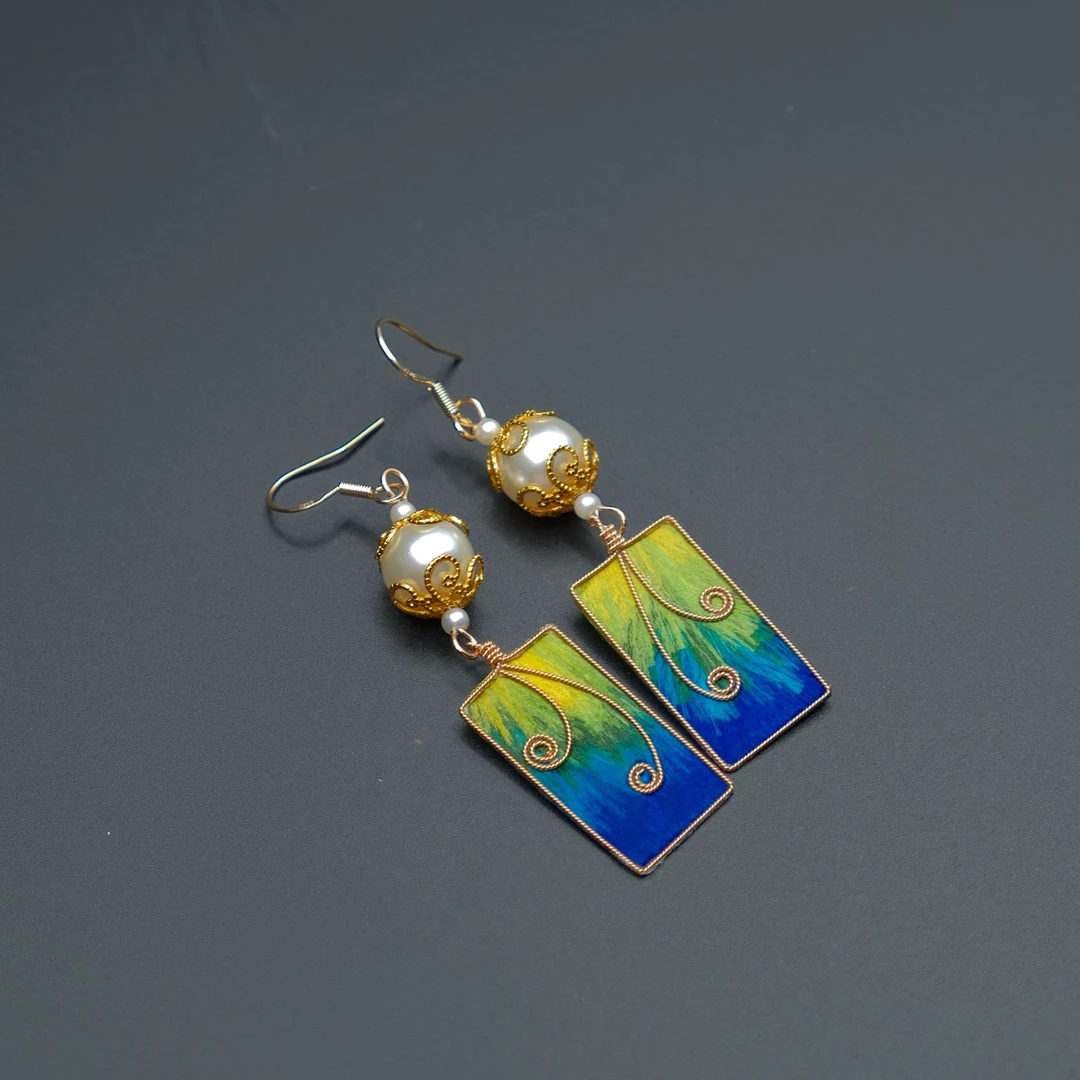 扬州非遗掐丝绒花古典饰品