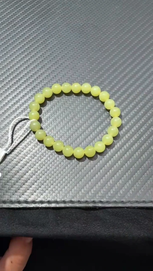 未镶嵌手链和田玉（黄玉）若羌苏拉木河矿卡8手串微色差