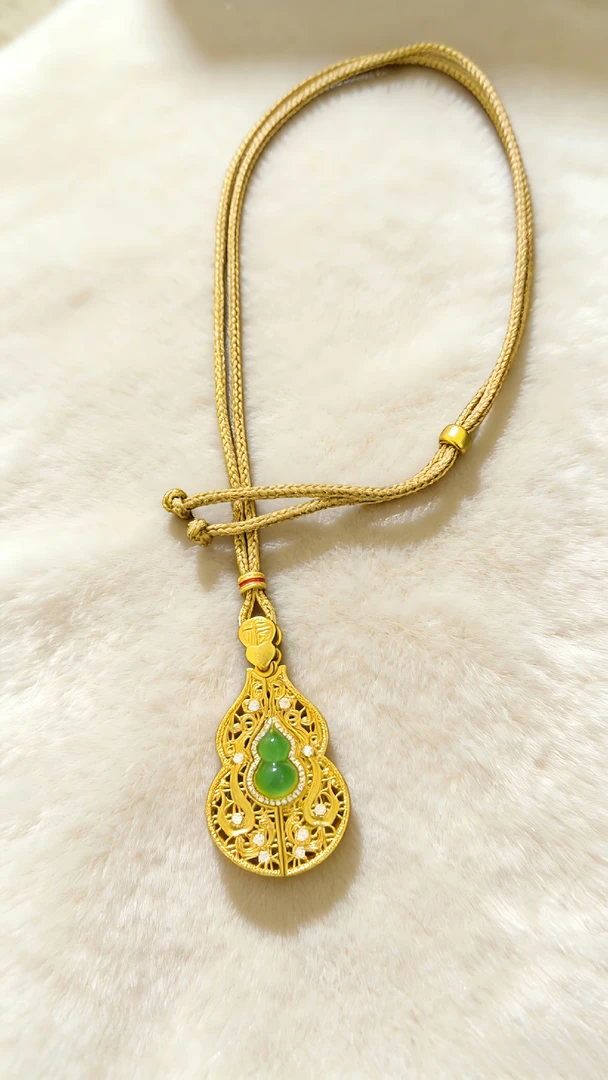 铜合金吊坠 开合花丝葫芦见观音绿葫芦吊坠 男女