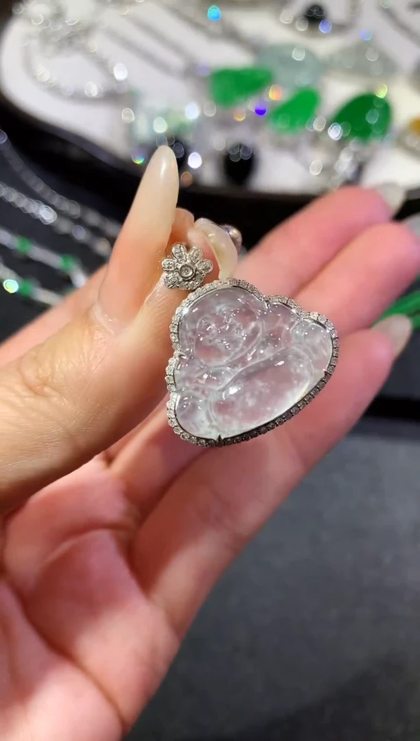 【闪购商品】翡翠吊坠(不含链)18K金镶嵌25-佛公（多样性发货一件