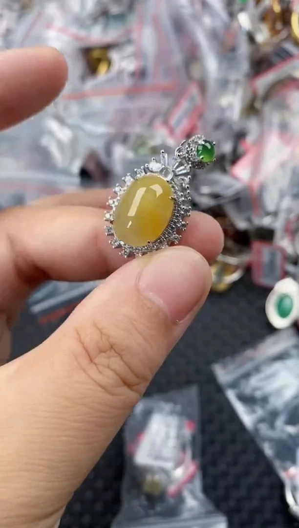 银S925镶嵌戒指翡翠111      3