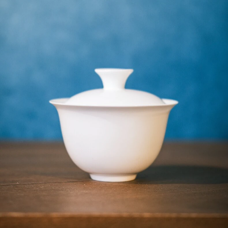 骨瓷盖碗品茗杯主人杯茶器盖碗手工茶具茶杯陶瓷【拆封不支持退货】