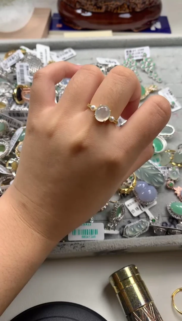 银S925镶嵌戒指翡翠6