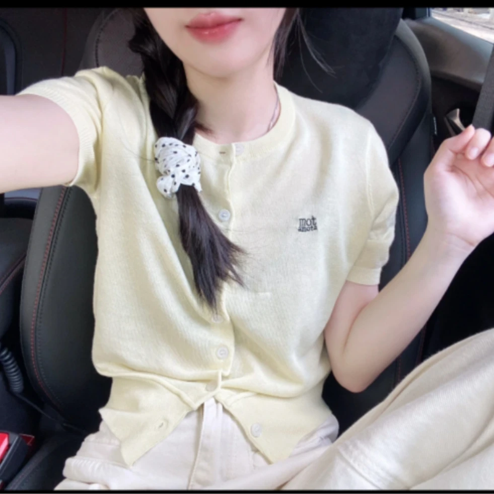 【简 约】新款短袖针织开衫 时尚百搭上衣 解锁随性优雅设计感