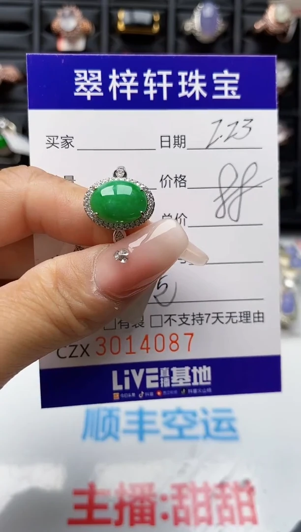 【闪购商品】翡翠戒指银S925镶嵌4087