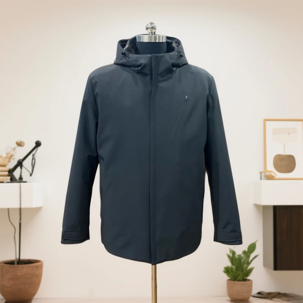 《HANGE》77090男士冬季休闲商鸟貂绒貂胆连帽活里活面保暖（兔毛袖）