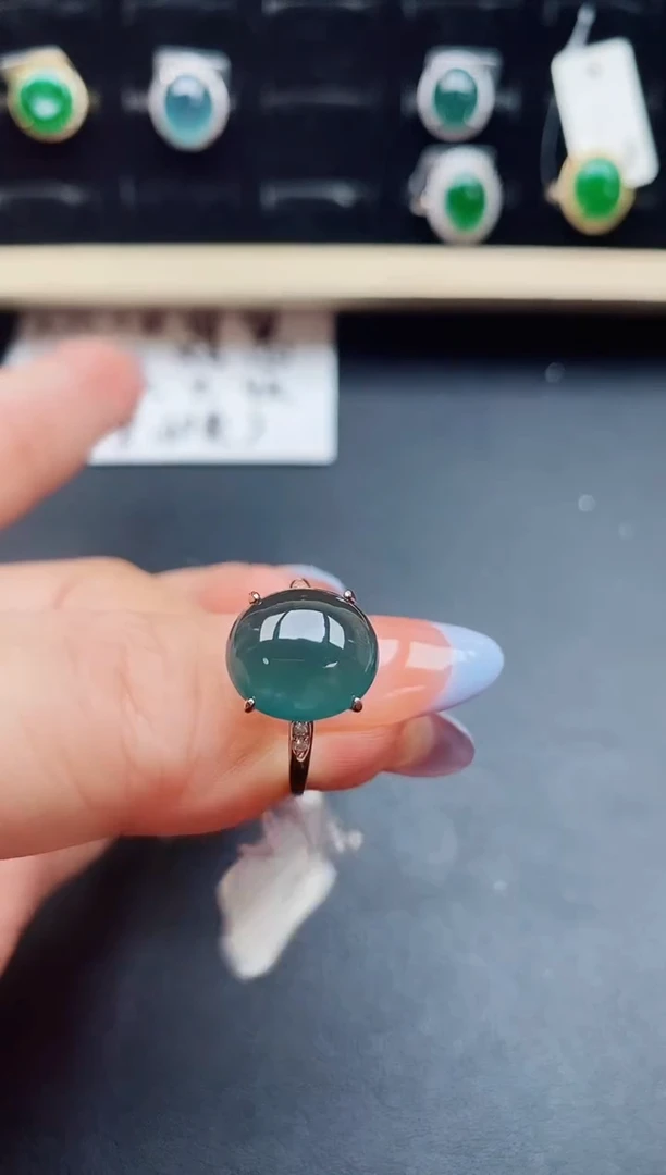 翡翠戒指银S925镶嵌321321