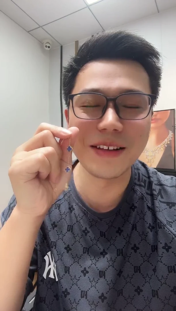 18K金镶嵌手链玛瑙/玉髓吴*胖蓝色k黄，小号五花手链