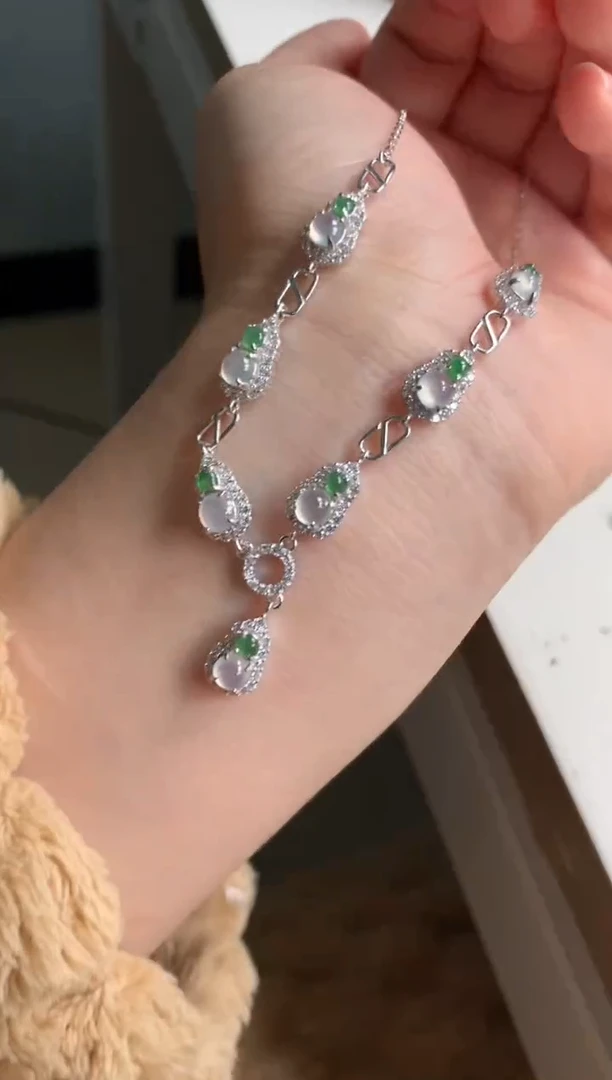 银S925镶嵌戒指翡翠项链6