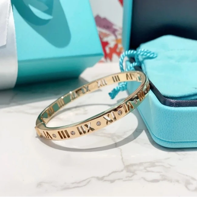 99新 Tiffany & Co./蒂芙尼 活动折【小花念念】罗马数字七钻手镯
