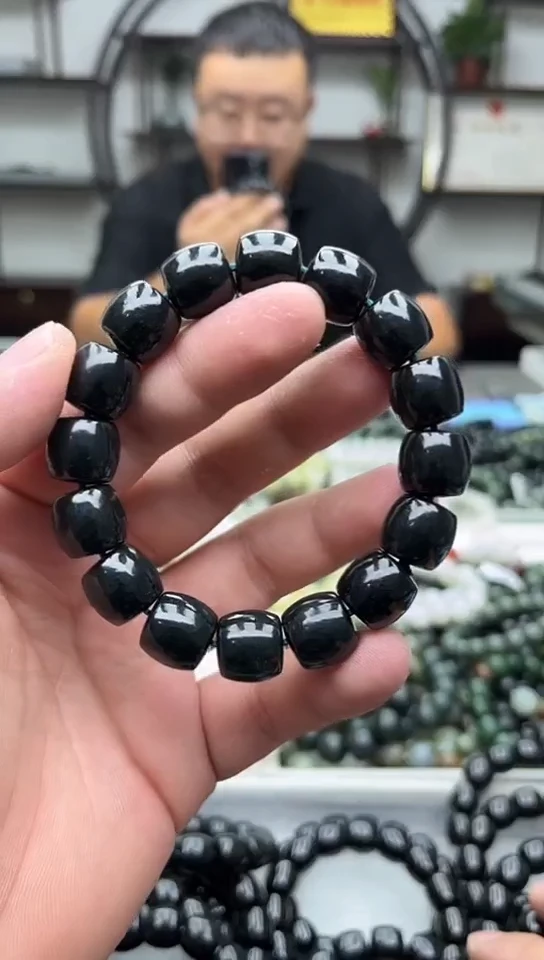 手串未镶嵌和田玉纯天然新疆塔县黑青14