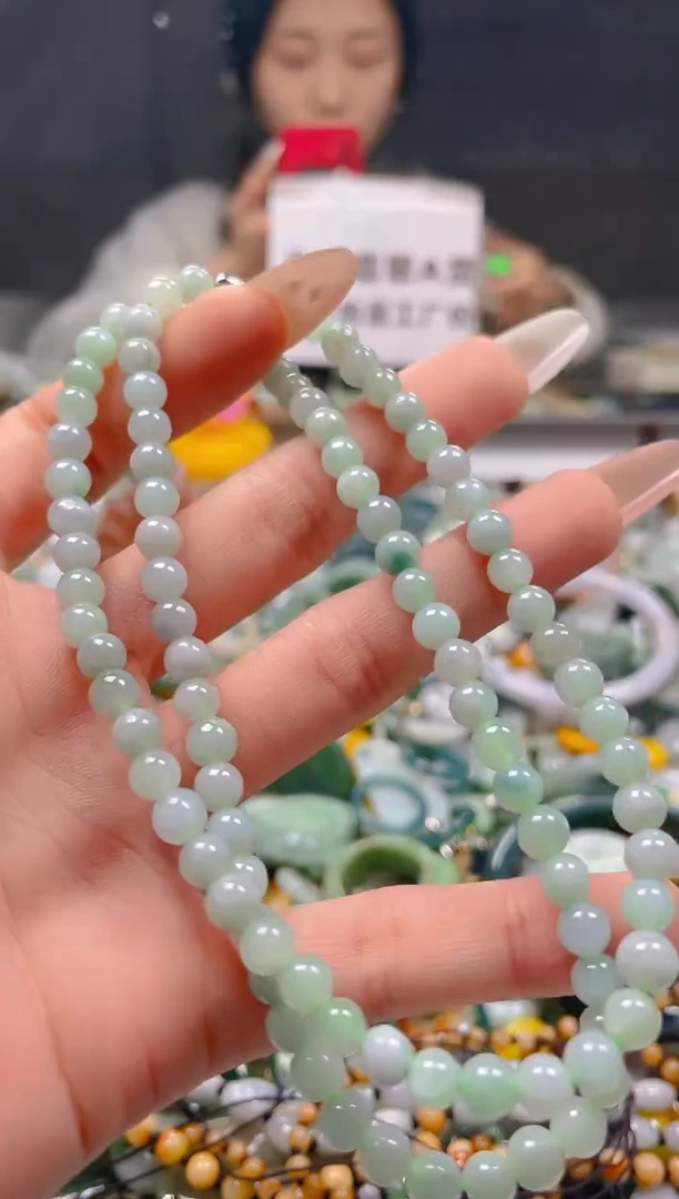 【闪购商品】翡翠颈饰未镶嵌5-6MM/S/翡翠A货一图一物